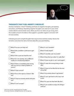 Thoughts That Fuel Anxiety Checklist